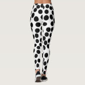 Leggings grand pois aléatoire noir sur les guêtres blanches (Dos)