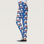 Leggings Grand requin blanc moyen dessin animé (Gauche)