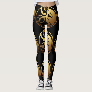 Leggings Grand Singe d'or Chinois Année Zodiac Anniversaire