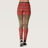 Leggings Grand Tartan Brun Vertical Rouge Sage (Dos)