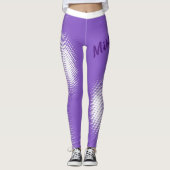 Leggings Grand texte de script avec Motif de point blanc su (Devant)