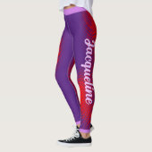 Leggings Grand texte de script blanc sur PURPLE (Gauche)