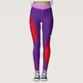 Leggings Grand texte de script blanc sur PURPLE (Devant)
