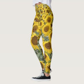 Leggings Grand Tournesol Jaune Exercice de Yoga (Gauche)