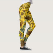 Leggings Grand Tournesol Jaune Exercice de Yoga (Droite)