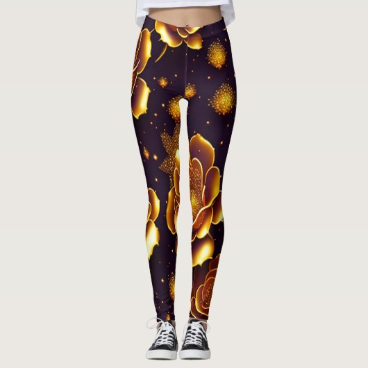 Leggings Grande Collection Gold Rose moderne de luxe (Devant)