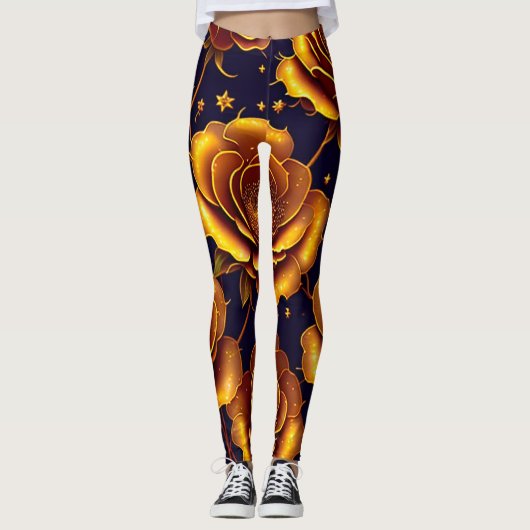 Leggings Grande Collection Rose de luxe Gold tendance (Devant)
