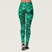 Leggings Grande échelle de sirènes vertes (Dos)