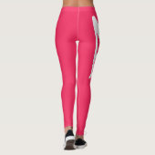 Leggings Grande initiale | Typographie moderne | Rose (Dos)