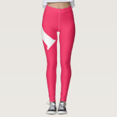 Leggings Grande initiale | Typographie moderne | Rose (Devant)