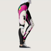 Leggings Grande licorne magique en vol sur noir (Droite)