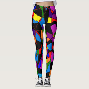 LEGGINGS GRANDE MOSAÏQUE MIXTE MOTIFS COLORÉS