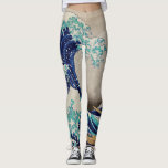 Leggings Grande vague d'Hokusai au large de Kanagawa. art j<br><div class="desc">Katsushika Hokusai "La Grande Vague au large de Kanagawa" leggings. illustration japonaise vintage.</div>