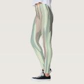 Leggings Grandes Abstraites vertes et pêche (Gauche)