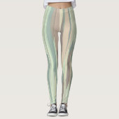 Leggings Grandes Abstraites vertes et pêche (Devant)