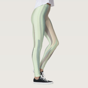 Leggings Grandes Abstraites vertes et pêche