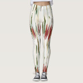 Leggings Grandes Abstraites vertes et rouges (Devant)