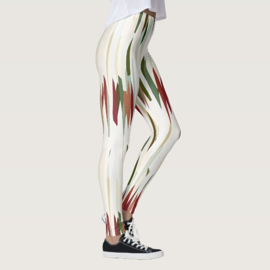 Leggings Grandes Abstraites vertes et rouges (Droite)