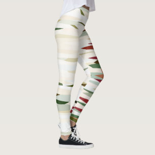 Leggings Grandes Abstraites vertes et rouges