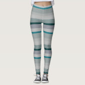 Leggings Grandes Abstraites vertes et turquoise (Devant)