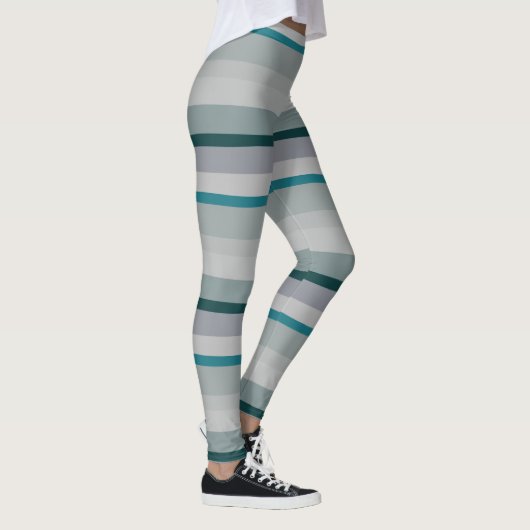 Leggings Grandes Abstraites vertes et turquoise (Droite)