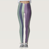 Leggings Grandes Abstraites violettes, bleues et vertes (Devant)