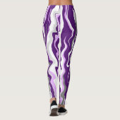 Leggings Grandes bandes d'art fluides en marbre violet (Dos)
