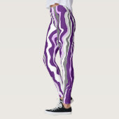 Leggings Grandes bandes d'art fluides en marbre violet (Gauche)