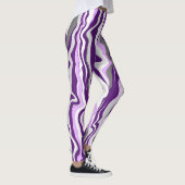 Leggings Grandes bandes d'art fluides en marbre violet (Droite)