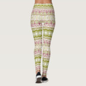 Leggings Grandes bandes de kaléidoscope rose et vert (Dos)