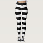 Leggings Grandes bandes noires blanches Halloween Leggels (Devant)
