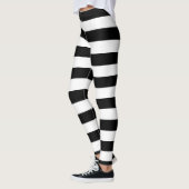 Leggings Grandes bandes noires blanches Halloween Leggels (Gauche)