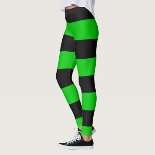 Leggings Grandes bandes noires et vertes