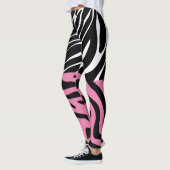 Leggings Grandes bandes personnalisées Gros chat Imprimer F (Gauche)