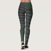 Leggings Grandes bandes vertes et noires vives (Dos)