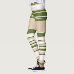 Leggings Grandes complexes - Blanc, Sable et Vert Palme