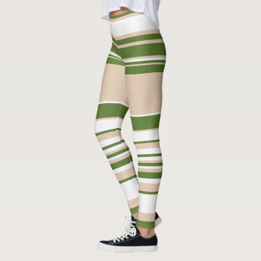 Leggings Grandes complexes - Blanc, Sable et Vert Palme (Gauche)
