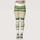 Leggings Grandes complexes - Blanc, Sable et Vert Palme (Devant)