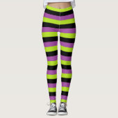 Leggings Grandes de violet, de citron vert et de noir (Devant)