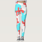 Leggings Grandes formes rouges bleues Abstraites Jambes de  (Devant)