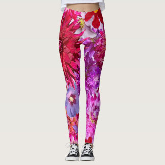 Leggings Grandes légendes florales tout-sur-impression