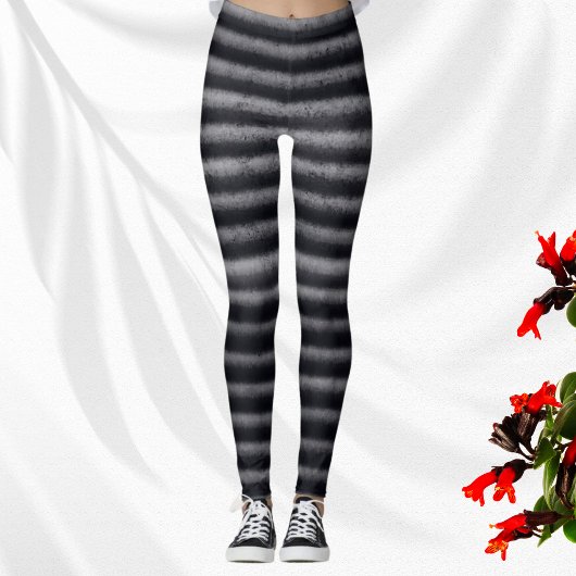Leggings Grandes modernes Charbon noir et blanc