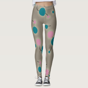 Leggings Grandes Molécules rétro-joueuses bleu rose