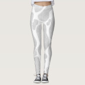 Leggings Grandes taches d'argent blanc simple (Devant)