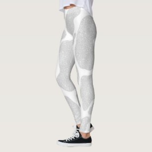 Leggings Grandes taches d'argent blanc simple