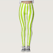 Leggings Grandes vertes et blanches de chaux verticales (Devant)