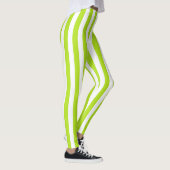 Leggings Grandes vertes et blanches de chaux verticales (Droite)