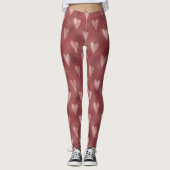 Leggings Grands cœurs doux roses (Devant)