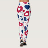 Leggings Grands Cœurs Rouges et Bleus (Dos)