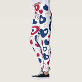 Leggings Grands Cœurs Rouges et Bleus (Gauche)